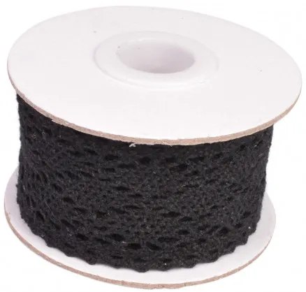 Infinity Hearts Spets/Spetsband Svart 42mm 2,5m