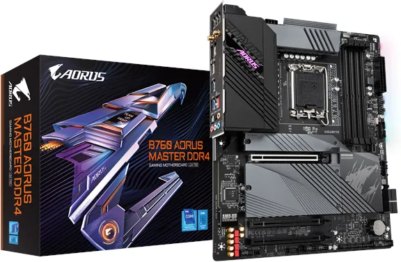 GIGABYTE B760 AORUS MASTER DDR4 Moderkort - Intel B760 - Socket Intel LGA1700 - RAM DDR4 - ATX