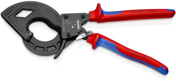 Knipex kabelsax (spärrprincip, 3 hastigheter) svart atramenterad, med multikomponenthandtag 320 mm
