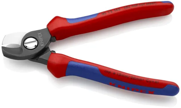 Knipex kabelsaxar, brunerade, med multikomponentshandtag 165 mm