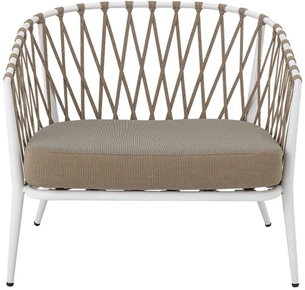 CREATIVE COLLECTION Cia loungestol för trädgården, med dyna - polyester och vit metall