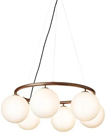 Nuura Miira 6 Circular Ljuskrona Mörk Brons/Opalvit