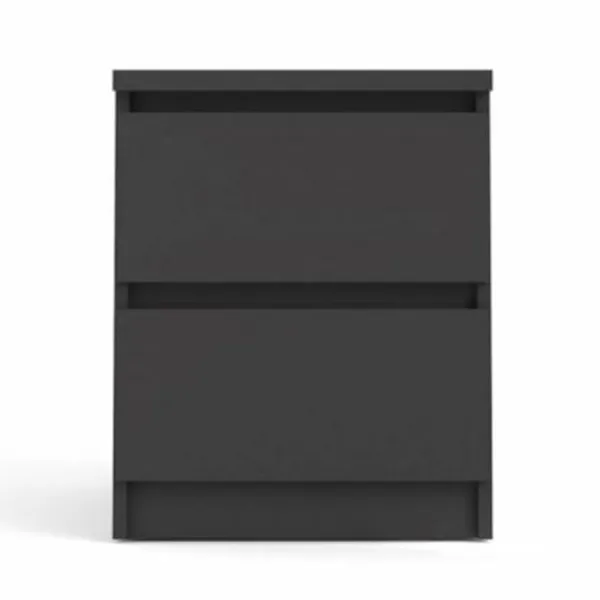 TVILUM Naia nattduksbord, med 2 lådor - svart folie och plast (40,4x50)