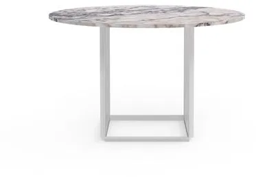 New Works Florence Matbord Ø120 Vit Viola Marmor med Vit Ram
