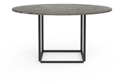 New Works Florence Matbord Ø145 Gris Du Marais Marmor med Svart Ram