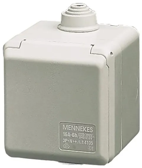 Mennekes CEE 3-polig 16A 230V IP44 6H 4102 utomhusuttag